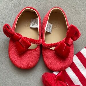 Janie and Jack red baby shoes
